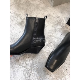 Ann Demeulemeester Black New Square Head Locomotive Boots For Women