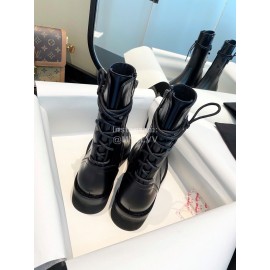 Ann Demeulemeester Fashion Black Calf Leather High Heel Boots For Women 