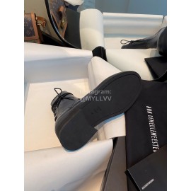 Ann Demeulemeester Fashion Black Calf Leather High Heel Boots For Women 