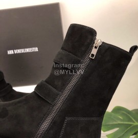 Ann Demeulemeester Fashion Black Calf Leather Short Boots For Women 