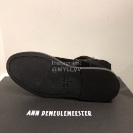 Ann Demeulemeester Fashion Black Calf Leather Short Boots For Women 