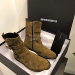 Ann Demeulemeester Fashion Calf Leather Short Boots For Women Brown
