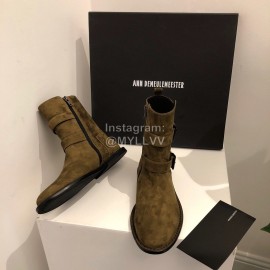 Ann Demeulemeester Fashion Calf Leather Short Boots For Women Brown