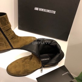 Ann Demeulemeester Fashion Calf Leather Short Boots For Women Brown