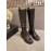Ann Demeulemeester Retro Black Calf Leather Long Boots For Women 
