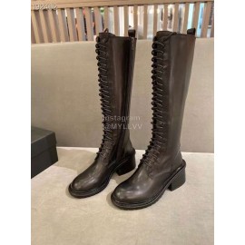 Ann Demeulemeester Retro Black Calf Leather Long Boots For Women 