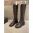 Ann Demeulemeester Retro Black Calf Leather Long Boots For Women 