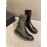 Ann Demeulemeester Retro Black Calf Leather Short Boots For Women 