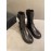 Ann Demeulemeester Retro Black Calf Leather Short Boots For Women 
