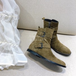 Ann Demeulemeester Winter Fashion Brown Calf Leather Boots For Women 