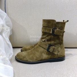 Ann Demeulemeester Winter Fashion Brown Calf Leather Boots For Women 