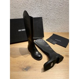Ann Demeulemeester Fashion Calf Leather Black Long Boots For Women 