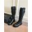 Ann Demeulemeester Fashion Black Calf Long Martin Boots For Women 