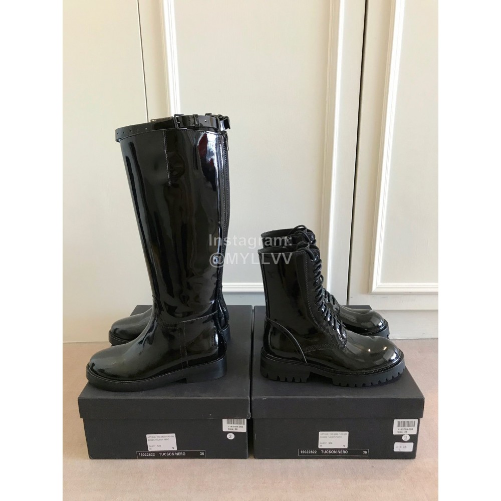 Ann Demeulemeester Fashion Patent Leather Martin Boots For Women 