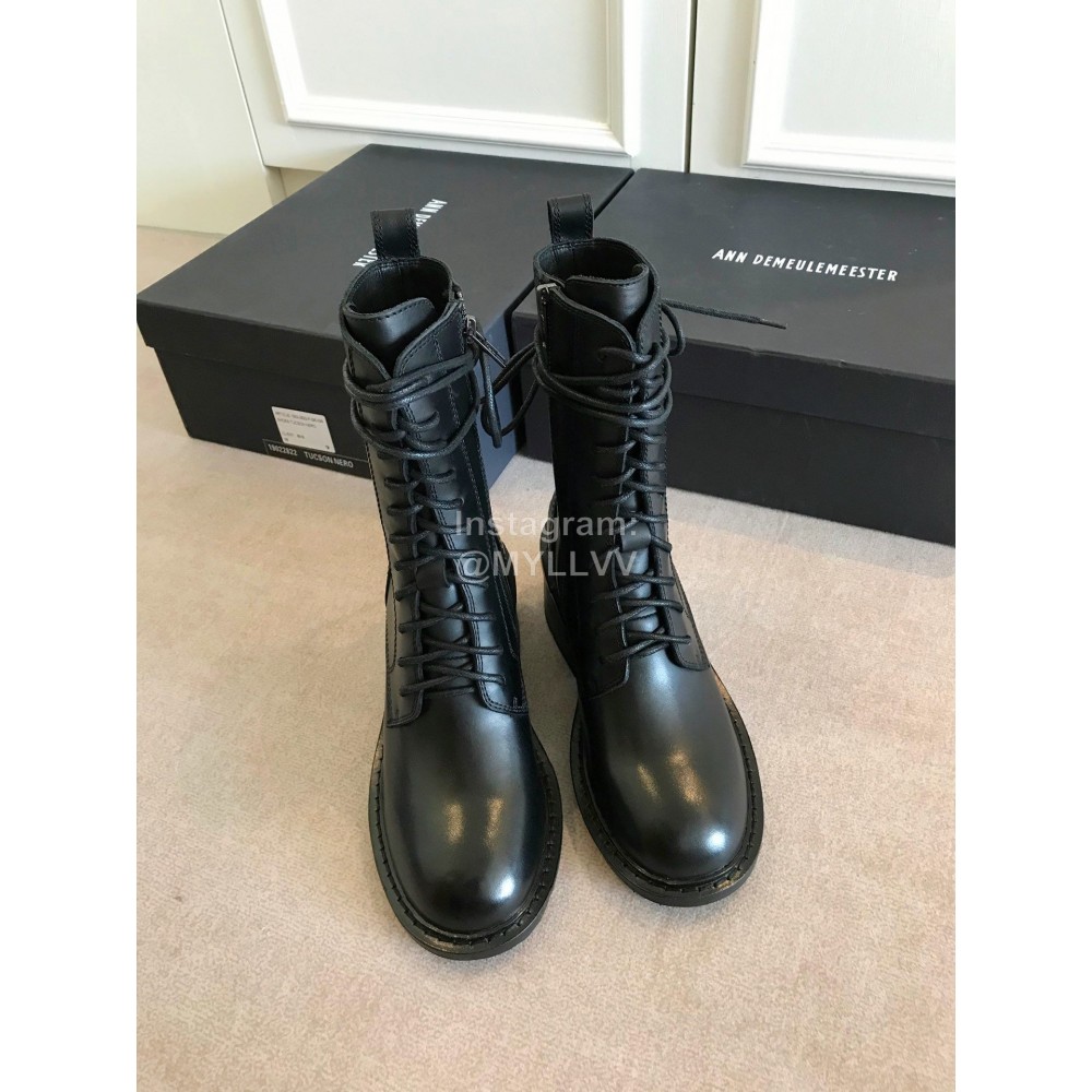 Ann Demeulemeester Fashion Calf High Heel Martin Boots For Women 