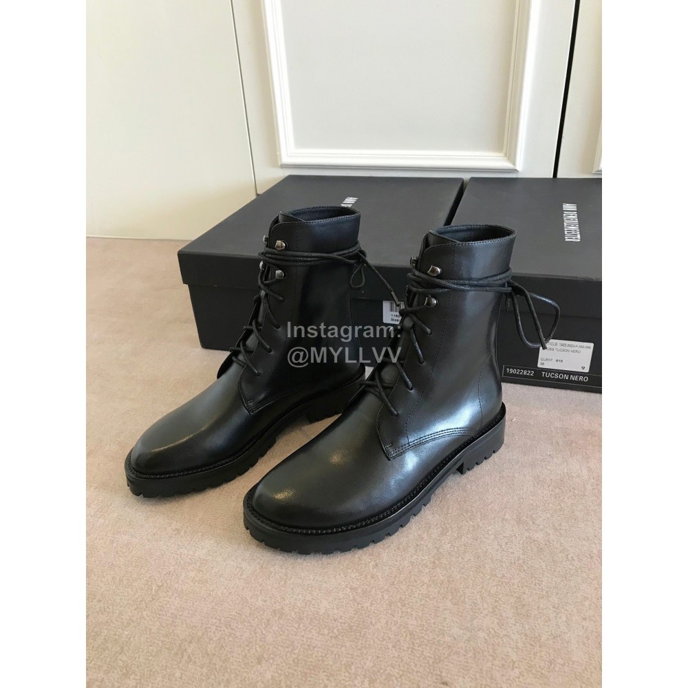 Ann Demeulemeester Fashion Black Calf Flat Heel Martin Boots For Women 