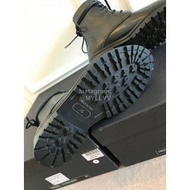 Ann Demeulemeester Fashion Black Calf Flat Heel Martin Boots For Women 