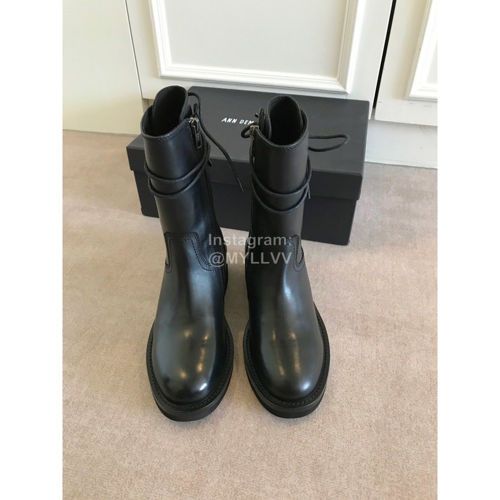 Ann Demeulemeester Retro Calf High Heel Martin Boots For Women 