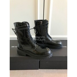 Ann Demeulemeester Fashion Patent Calf Martin Boots For Women 