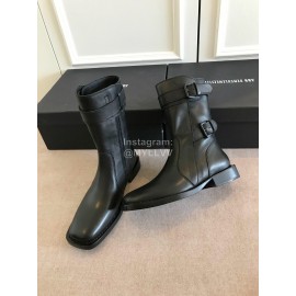Ann Demeulemeester Fashion Square Head Calf Martin Boots For Women 