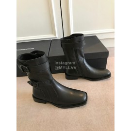 Ann Demeulemeester Fashion Square Head Calf Martin Boots For Women 