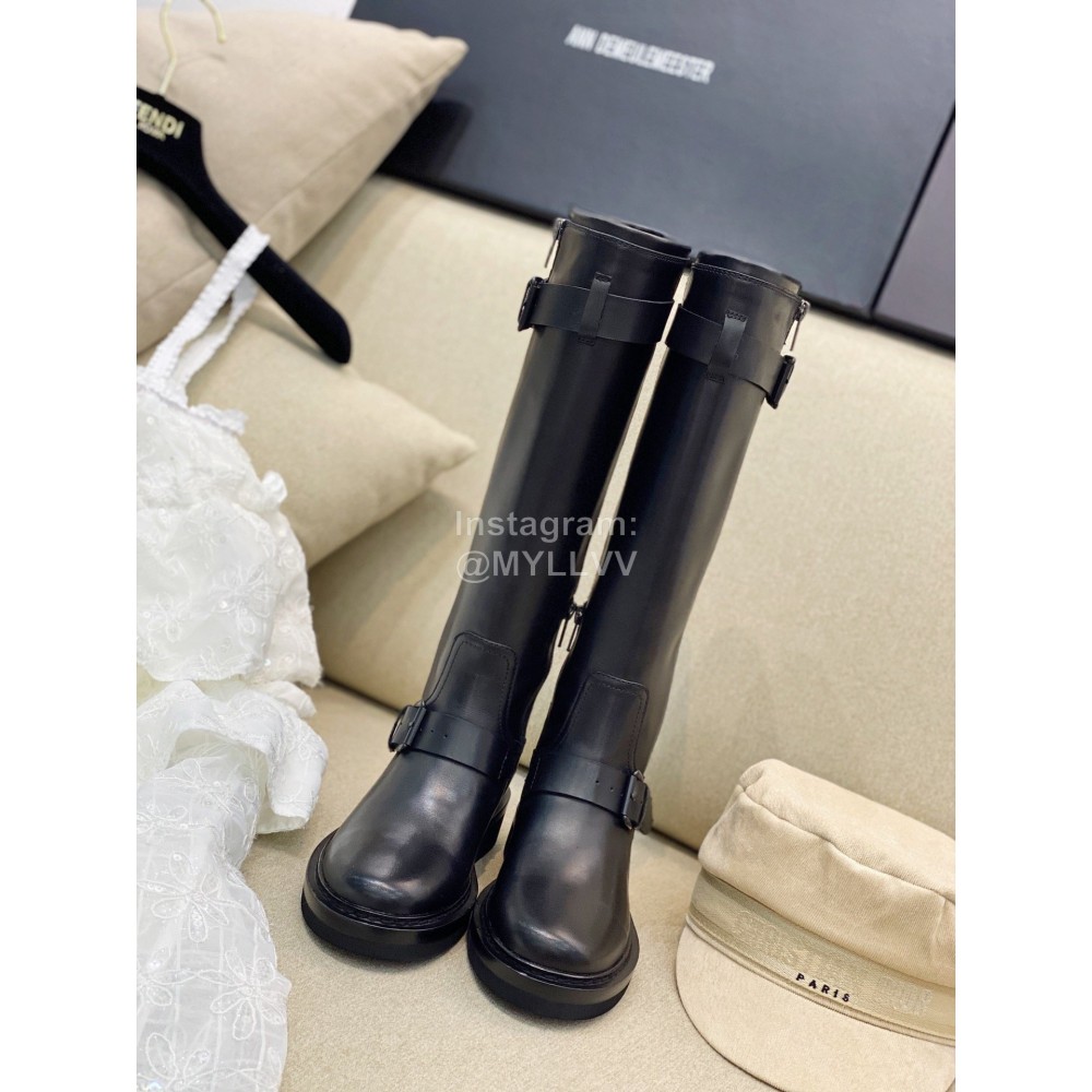 Ann Demeulemeester Vintage Black Leather Boots For Women 