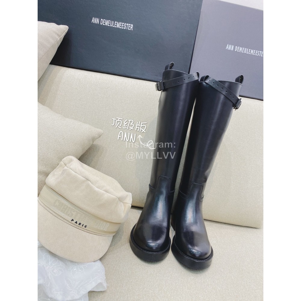 Ann Demeulemeester Vintage Black Calf Leather Boots For Women 