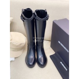 Ann Demeulemeester Vintage Black Calf Leather Boots For Women 