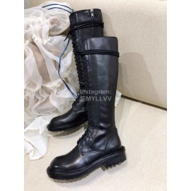 Ann Demeulemeester Vintage Black Leather Lace Up Boots For Women 