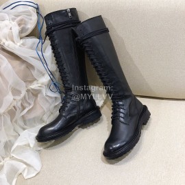 Ann Demeulemeester Vintage Black Leather Lace Up Boots For Women 
