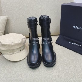 Ann Demeulemeester Vintage Black Leather Short Boots For Women 