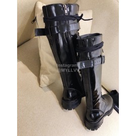 Ann Demeulemeester Vintage Black Patent Leather Long Boots For Women 