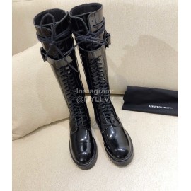 Ann Demeulemeester Vintage Black Patent Leather Long Boots For Women 