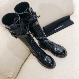 Ann Demeulemeester Vintage Black Patent Leather Long Boots For Women 