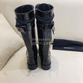 Ann Demeulemeester Vintage Black Patent Leather Long Boots For Women 