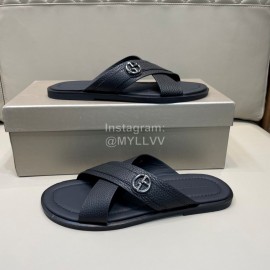 Armani New Leather Sandals For Men Black