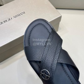 Armani New Leather Sandals For Men Black