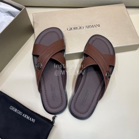 Armani New Leather Sandals For Men Brown