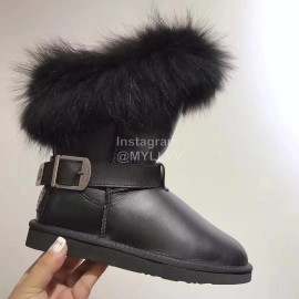 Australia Luxe Collective Winter Leather Warm Wool Short Boots For Women Black