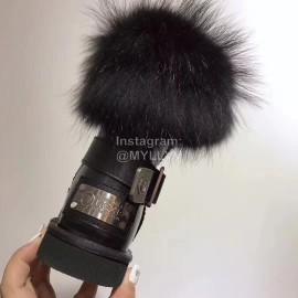 Australia Luxe Collective Winter Leather Warm Wool Short Boots For Women Black