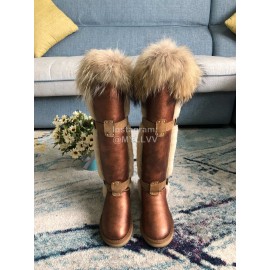 Australia Luxe Collective Winter Brown Wool Long Boots For Women