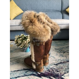 Australia Luxe Collective Winter Brown Wool Long Boots For Women