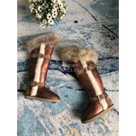 Australia Luxe Collective Winter Brown Wool Long Boots For Women