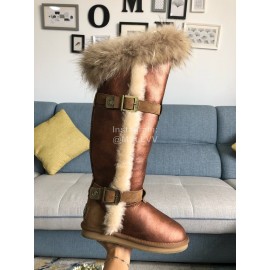Australia Luxe Collective Winter Brown Wool Long Boots For Women