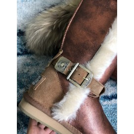 Australia Luxe Collective Winter Brown Wool Long Boots For Women