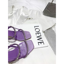 Badgley Mischka Fashion Cowhide Diamond High Heel Sandals For Women Purple