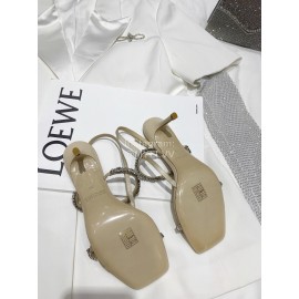 Badgley Mischka Fashion Cowhide Diamond High Heel Sandals For Women Khaki