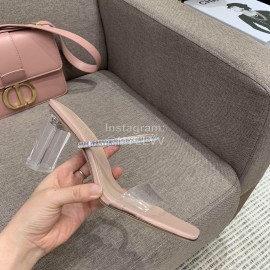 Badgley Mischka Fashion Cowhide Diamond High Heel Slippers For Women