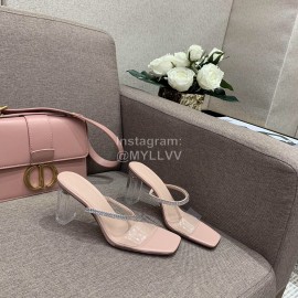 Badgley Mischka Fashion Cowhide Diamond High Heel Slippers For Women