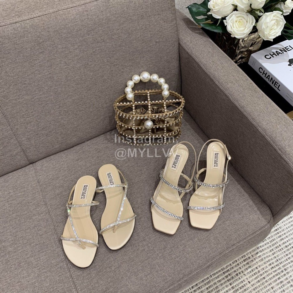 Badgley Mischka New Cowhide Diamond High Heel Sandals For Women